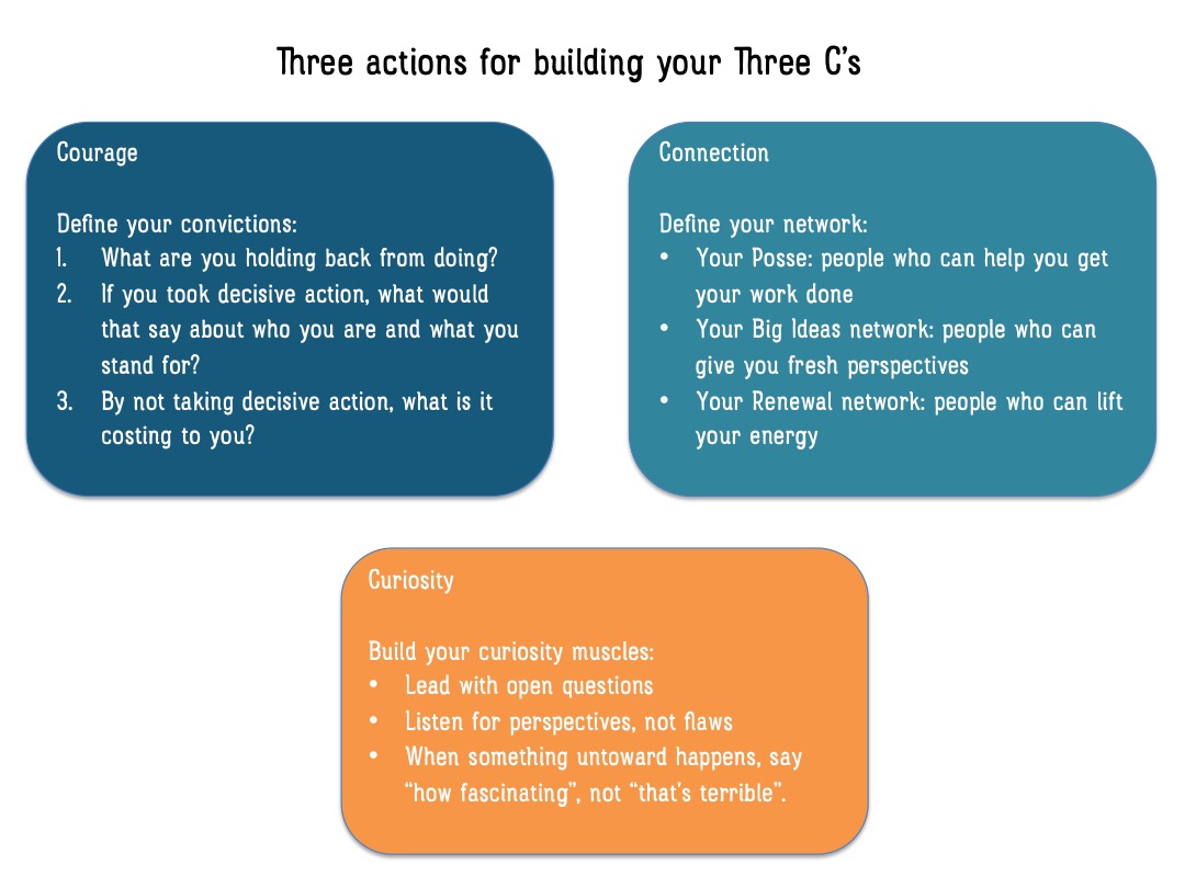 Three Actions for Building Your Three C's